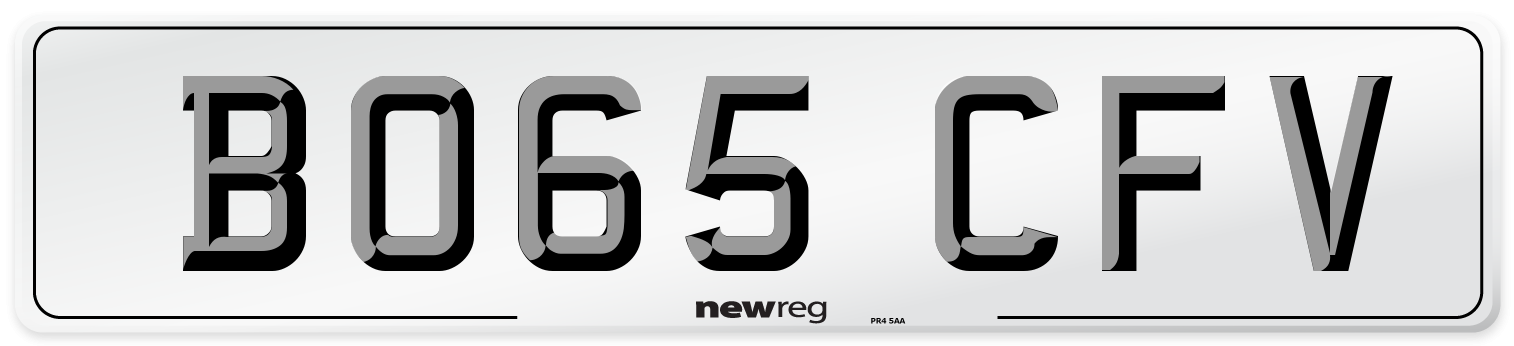 BO65 CFV Number Plate from New Reg